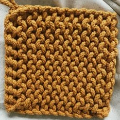 CREATIVE COOP Crocheted Pot Holder - Mustard