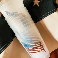 Sip Hip Hooray American Flag Watercolor Reusable Cups