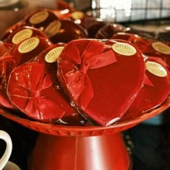 Spokandy Chocolatier Sweets Assorted Chocolates In Red Velvet Heart Box With Bow - 4 Oz