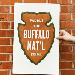 Old Try: Paddle Buffalo Print - 13x20 Lake