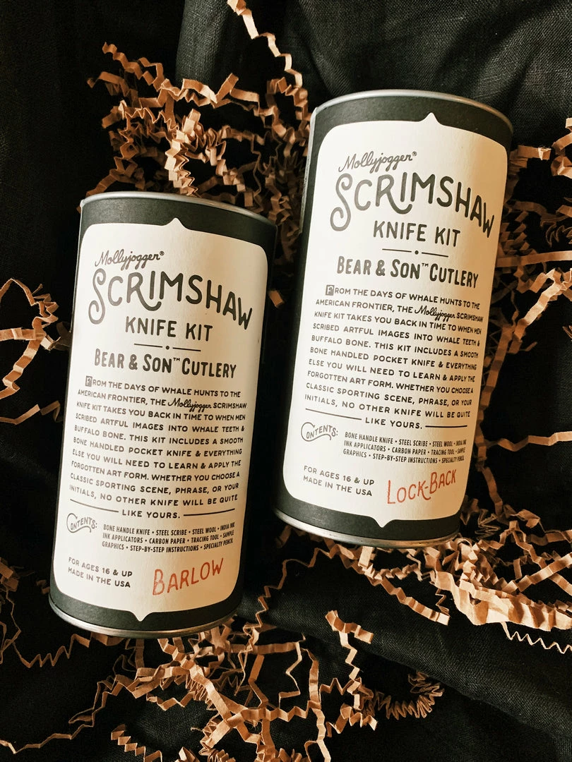 Mollyjogger: Bear & Son Knife + Scrimshaw Kit Lake
