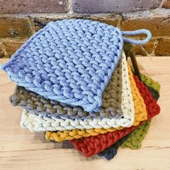 CREATIVE COOP Crocheted Pot Holder - Light Gray