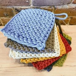 CREATIVE COOP Crocheted Pot Holder - Yellow Kitchenware
