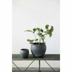 Creative Co-op Large Terracotta Pot With Black Matte Finish - PICKUP ONLY