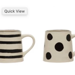 Creative Co-op Black + White Striped Mug