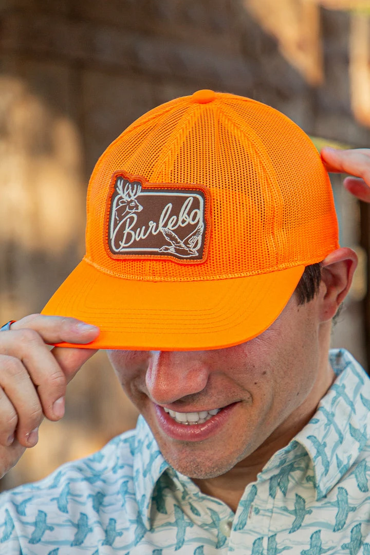 Burlebo: Blaze Orange Mesh Hat Gifts For Him