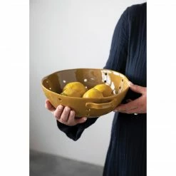 Creative Co-op Stoneware Colander With Handles (PICK UP ONLY) Hostess Gifts