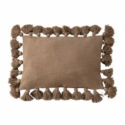 Creative Co-op Woven Slub Lumbar Pillow - Brown