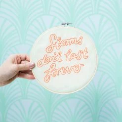 Cotton Clara: Storms Don't Last Forever Embroidery Hoop Kit Gifts For Her