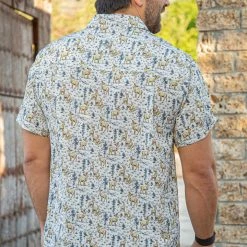 Burlebo: Performace SS Button Up - Deer Scenery Gifts For Him