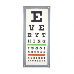 Oxford Pennant: Everything Is Going To Be Alright In The End Eye Chart Camp Flag