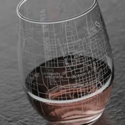 Well Told Fayetteville AR Map Stemless Wine Glass