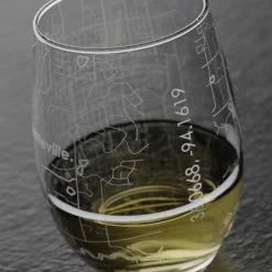 Well Told Fayetteville AR Map Stemless Wine Glass