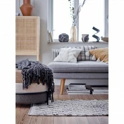 Creative Co-op Decor Charcoal Throw With Fringe