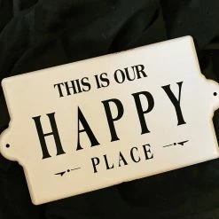 Creative Co-op Housewarming Gifts This Is Our Happy Place Metal Sign