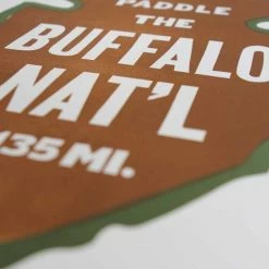 Old Try: Paddle Buffalo Print - 13x20 Lake