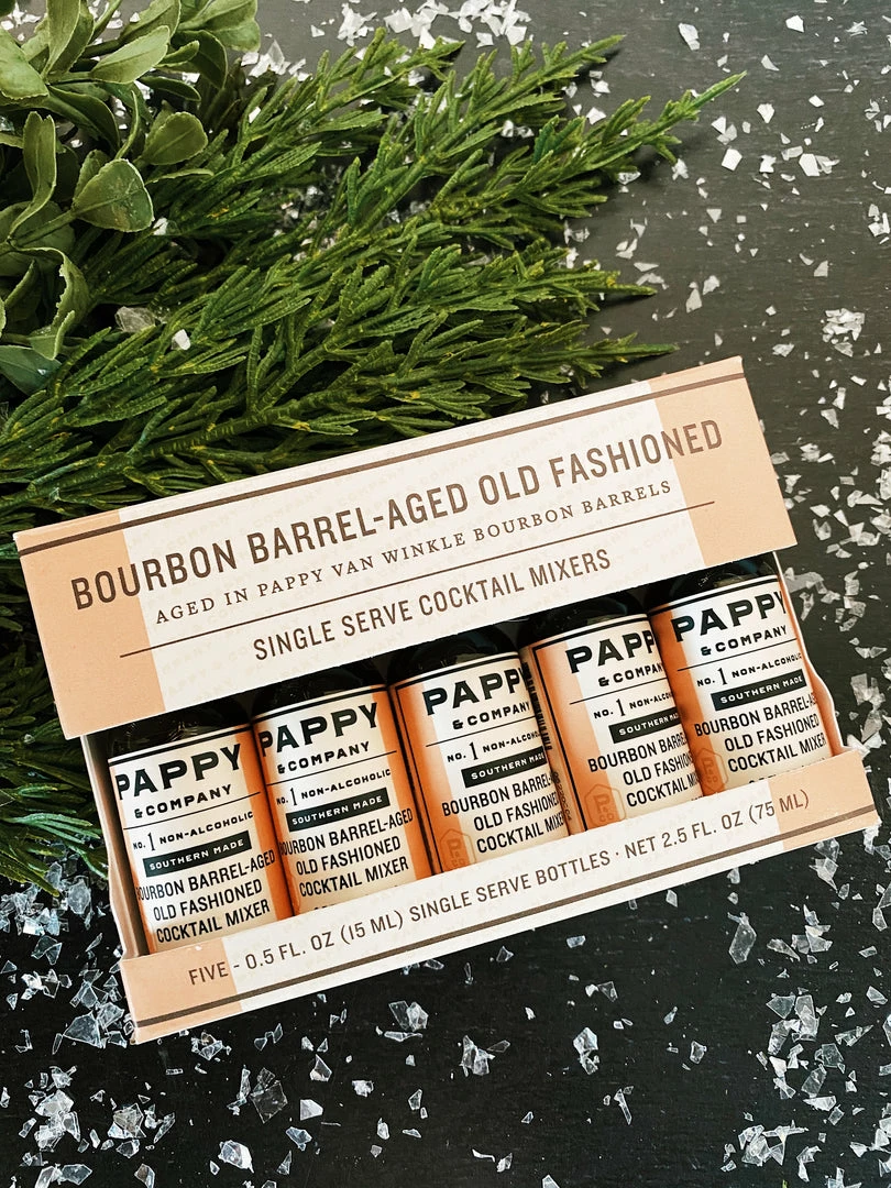 Pappy & Company Pappy & Co: Bourbon Barrel-aged Old Fashioned Mix: Single Serve 5-pack