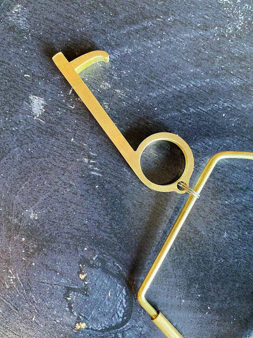 Mark Feldstein & Associates 3" Brass No Touch Key Multi Tool