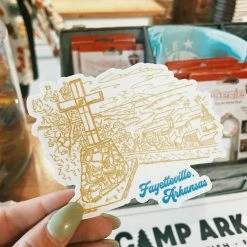 City Supply Colorful Mt. Sequoyah Sticker Fayetteville, Arkansas