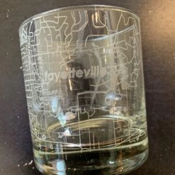 Well Told Gifts For Him Fayetteville, AR Map Rocks Glass