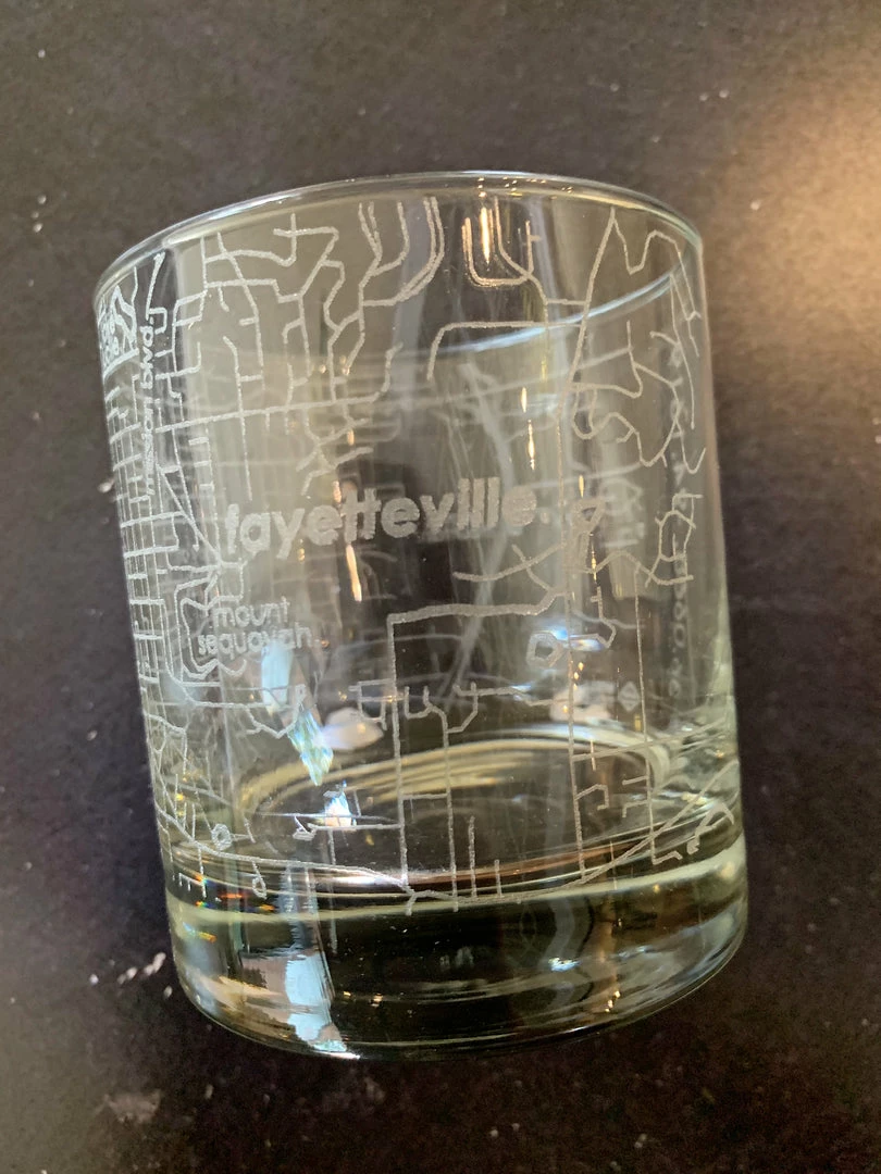 Well Told Gifts For Him Fayetteville, AR Map Rocks Glass