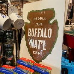Old Try: Paddle Buffalo Print - 13x20 Lake