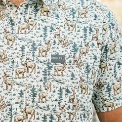 Burlebo: Performace SS Button Up - Deer Scenery Gifts For Him