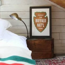 Old Try: Paddle Buffalo Print - 13x20 Lake