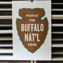 Old Try: Paddle Buffalo Print - 13x20 Lake