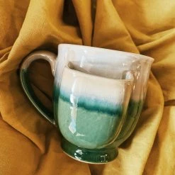 Creative Co-op Stoneware Mug W/ Teabag Holder Mugs