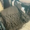 Creative Co-op Decor Charcoal Throw With Fringe