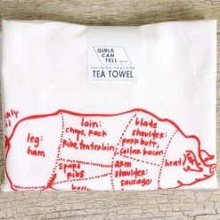 Girls Can Tell Pig Tea Towel