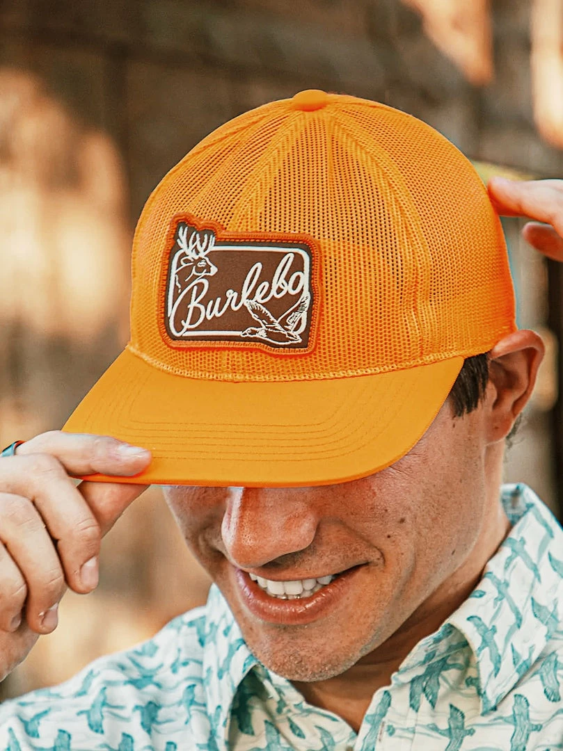 Burlebo: Blaze Orange Mesh Hat Gifts For Him