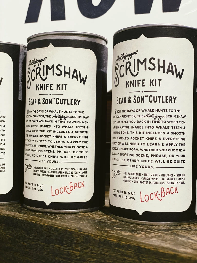 Mollyjogger: Bear & Son Knife + Scrimshaw Kit Lake