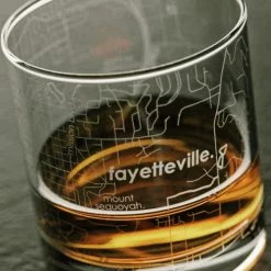 Well Told Gifts For Him Fayetteville, AR Map Rocks Glass