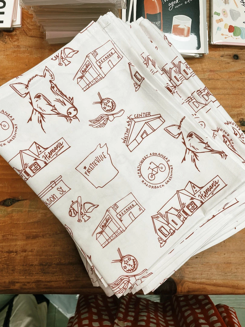 College Town Toiles 2022 Graduation Arkansas Toile Tea Towel