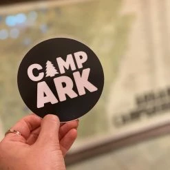 Camp Arkansas: Black Sticker