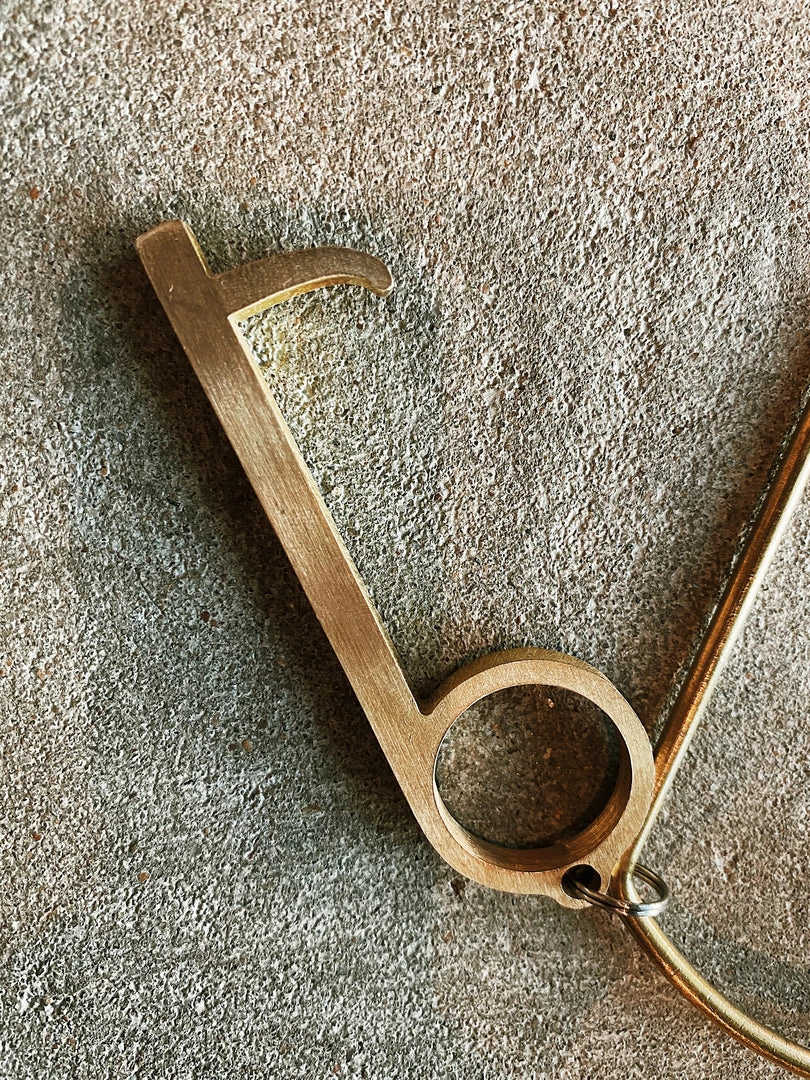 Mark Feldstein & Associates 3" Brass No Touch Key Multi Tool