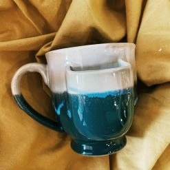 Creative Co-op Stoneware Mug W/ Teabag Holder Mugs