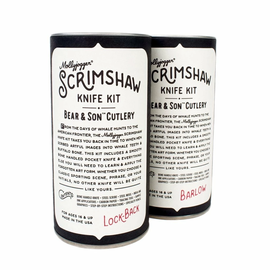 Mollyjogger: Bear & Son Knife + Scrimshaw Kit Lake