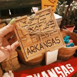 Totally Bamboo Arkansas Puzzle Coaster Set Hostess Gifts