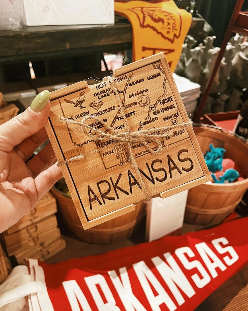 Totally Bamboo Arkansas Puzzle Coaster Set Hostess Gifts