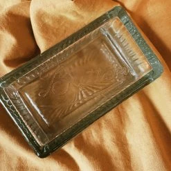 Creative Co-op Pressed Glass Butter Dish