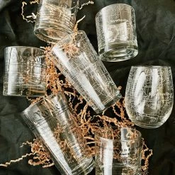 Well Told Gifts For Him Fayetteville, AR Map Rocks Glass