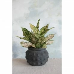 Creative Co-op Decor Black Terracotta Vase With Raised Dots - PICKUP ONLY