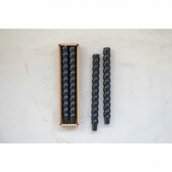 Creative Co-op Twisted Taper Candles - Black Decor
